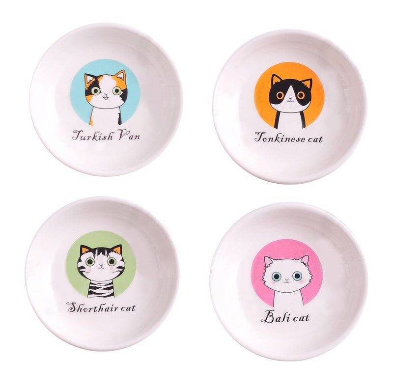 MISS TUTU 4pcs Ceramics Cat Dinner Plate Seasoning Dishes Sushi Dipping Bowl Appetizer Plate Dessert Plate,Home Decoration - Image 1