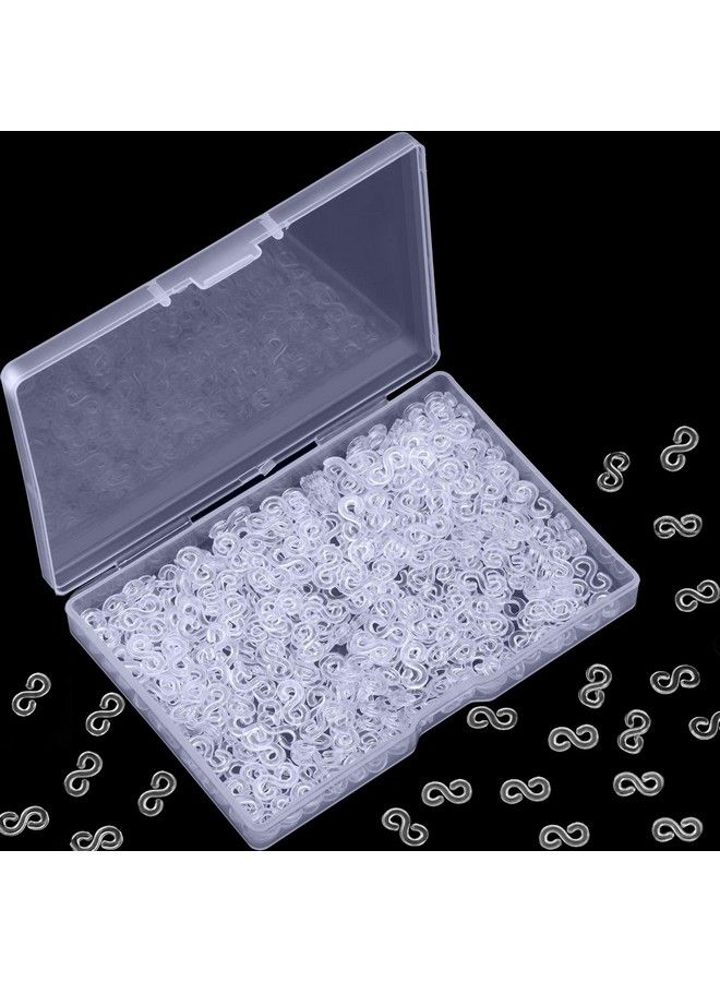 Mudder ٣٠٠ قطعة مشابك S مشابك مطاطية مشابك عصابات النسيج موصلات بلاستيكية تعبئة إضافية لمشابك الأساور (شفاف) - Image 2