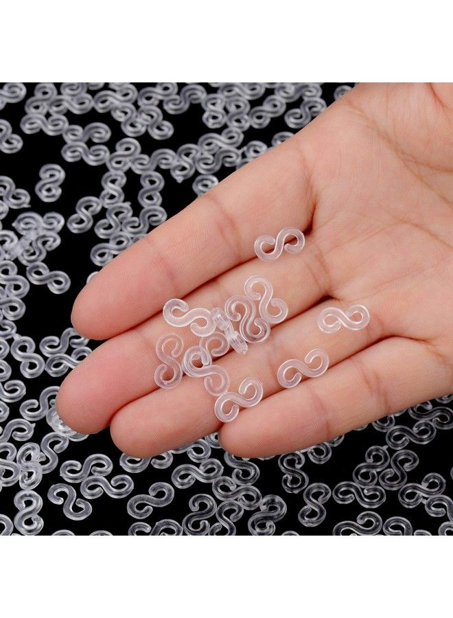 Mudder ٣٠٠ قطعة مشابك S مشابك مطاطية مشابك عصابات النسيج موصلات بلاستيكية تعبئة إضافية لمشابك الأساور (شفاف) - Image 3