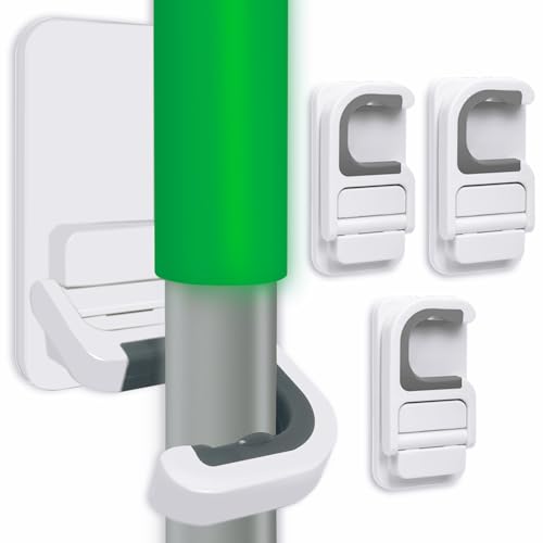Tinkeep 3pack Broom and Mop Holder Wall Mount No Drill Mop and Broom Gripper Mop Handle Hanger Household Cleaning Organizer, Holds up to 6 lb - Image 1