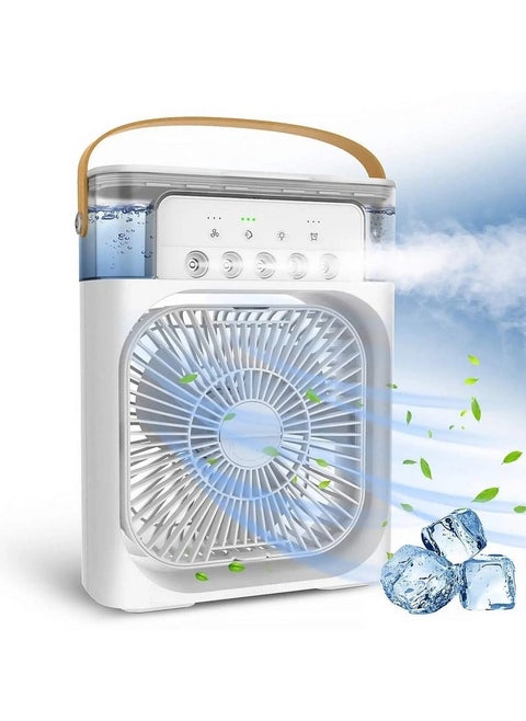 مروحة رش ضباب محمولة مع 5 منافذ مياه و3 سرعات، مروحة DENX DX2552 متعددة الوظائف بخمس فتحات، مكيف هواء صغير 3 في 1، مرطب