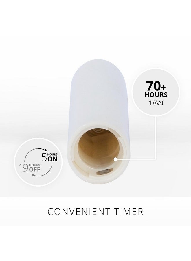 لومينارا مجموعة من 2 شمعة LED متوهجة متحركة من لومينارا (1 × 6 بوصة)، شمعة بدون لهب، سطح مسطح، شمع حقيقي ناعم، بدون رائحة (أبيض)  - Image 4