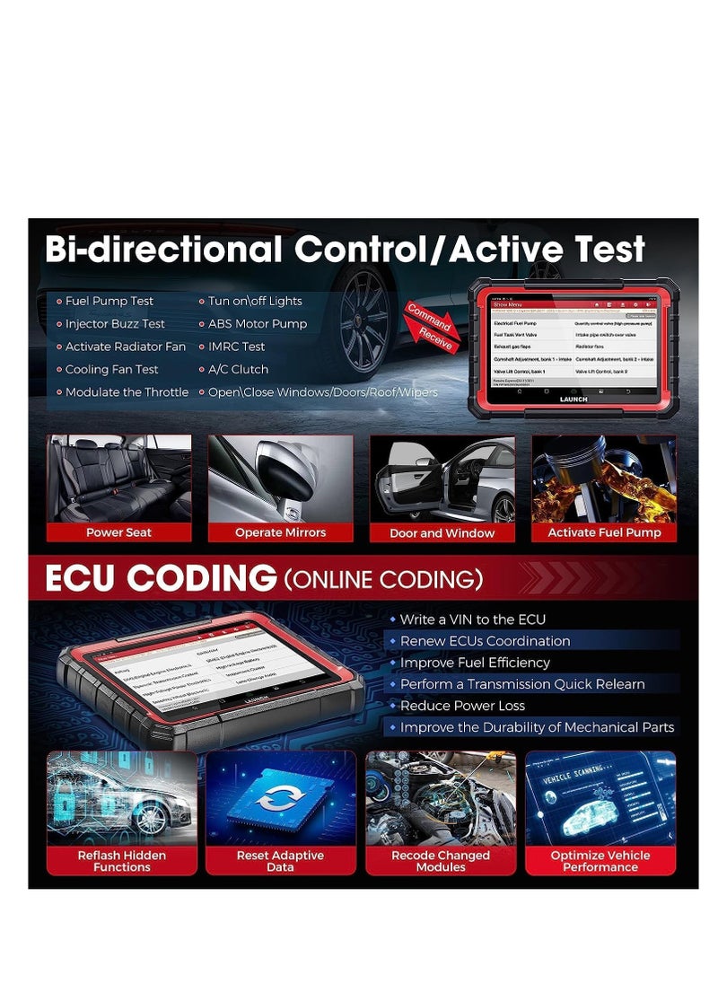Launch - 2023 LAUNCH X431 PROS Elite OBD2 Diagnostic Device, ECU Online Coding & Bi-Directional, Complete System Diagnosis, 37+ Service Functions - Image 1