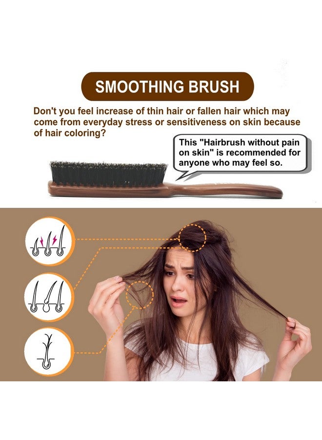 Thin Hair Brush Without Pain On Skin : For Anyone Who May Have Trouble With Thin Hair .Specialized Hair Brush With Soft Hog Hair For Glossing Your Hair And Preventing Hair Breakage. (For Brushing…)