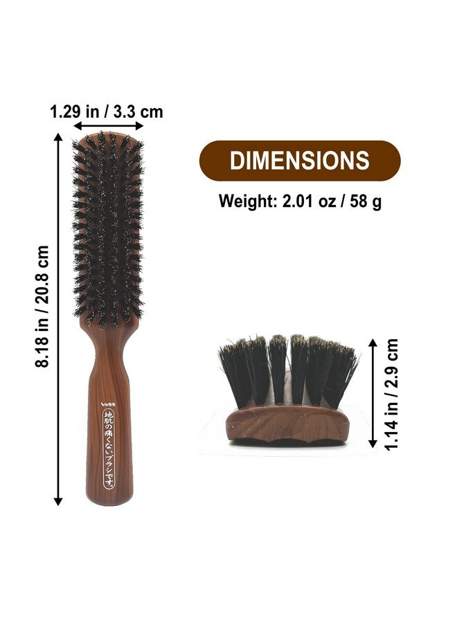 VESS Thin Hair Brush Without Pain On Skin : For Anyone Who May Have Trouble With Thin Hair .Specialized Hair Brush With Soft Hog Hair For Glossing Your Hair And Preventing Hair Breakage. (For Brushing…)  - Image 3