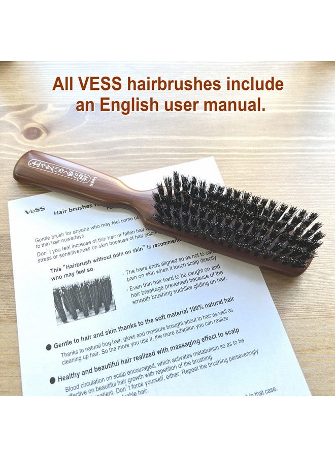 VESS Thin Hair Brush Without Pain On Skin : For Anyone Who May Have Trouble With Thin Hair .Specialized Hair Brush With Soft Hog Hair For Glossing Your Hair And Preventing Hair Breakage. (For Brushing…)  - Image 4