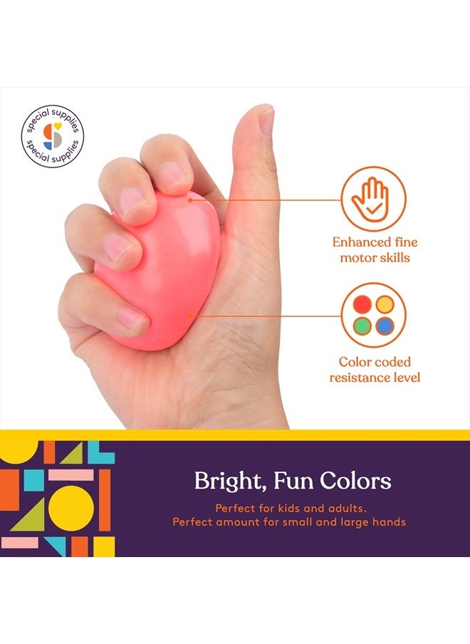 Special Supplies Therapy Putty for Kids and Adults - Resistive Hand Exercise Stress Relief Therapy Putty Kit, Set of 4 Strengths, Three Ounces of Each Putty  - Image 4