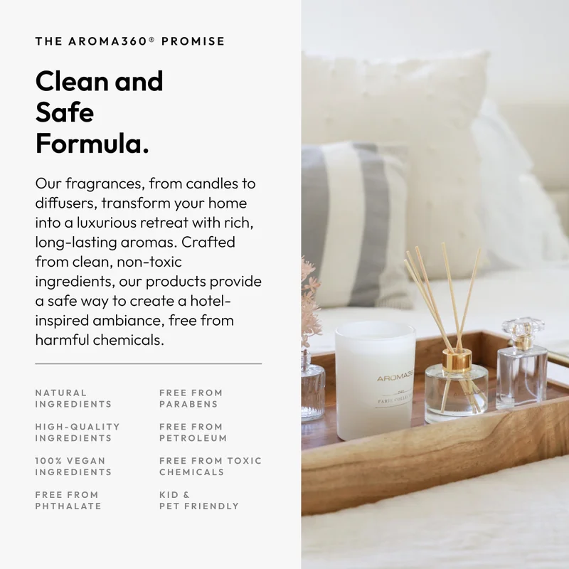 Aroma360  Chandelier - Paris Collection - 3 Piece Set - Scented Candle, Reed Diffuser & Room Spray - Hints of Bergamot, Sweet Berry, Jasmine, Saffron - Essential Oil  | Best Price UAE