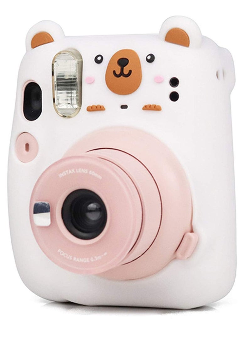KASTWAVE Camera Case for Fujifilm Instax Mini 11, Polaroid Camera Silicone Cute Case for Boys Girls Men Women Scenery Photos Pictures (Bear)  - Image 1