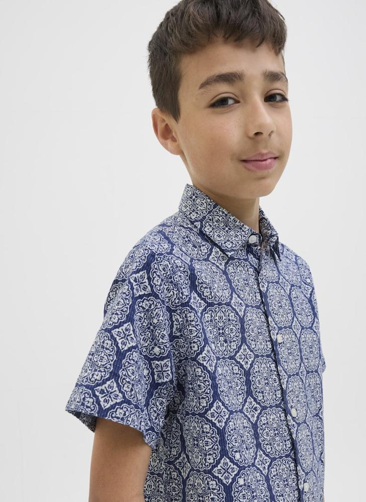 Jack & Jones Junior Kids Jorseersucker Aop Shirt  - Image 3