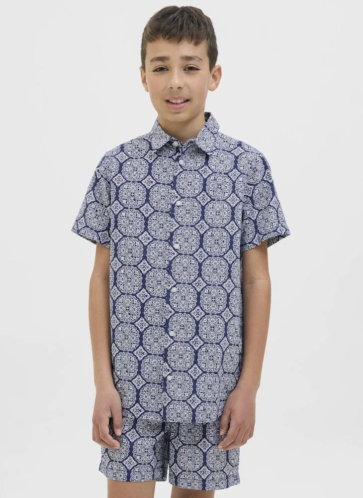 Jack & Jones Junior Kids Jorseersucker Aop Shirt