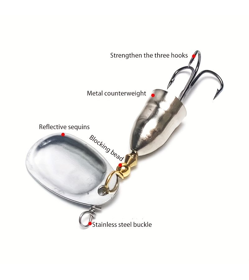 Fishing Spinners 4 Piece Inline Spinner Lures Size 2 Single Hook Trout Spinnerbait Kits For Bass Crappie Salmon Panfish Walleye - Image 3
