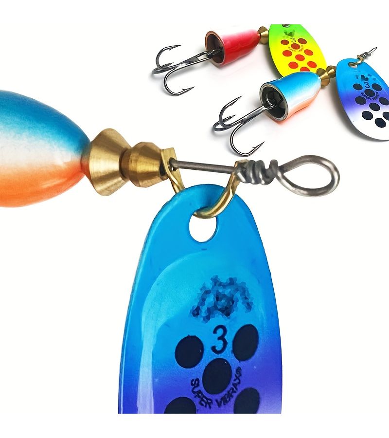 Fishing Spinners 4 Piece Inline Spinner Lures Size 2 Single Hook Trout Spinnerbait Kits For Bass Crappie Salmon Panfish Walleye - Image 2