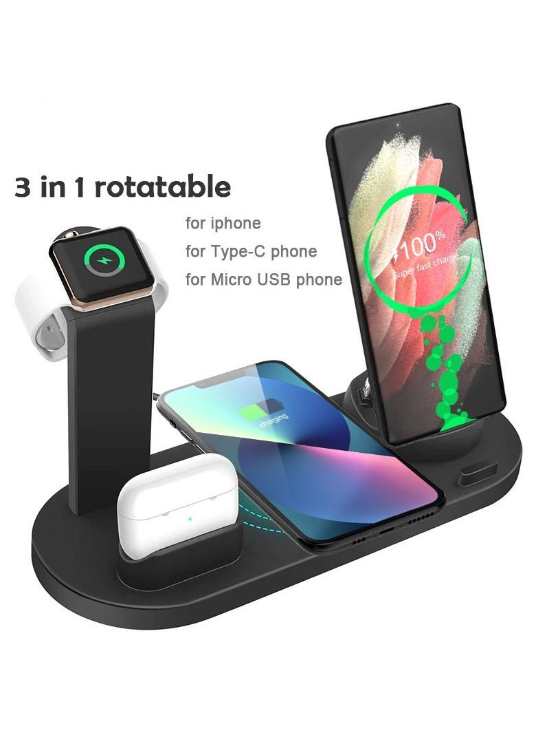 3 in 1 Multi-purpose Mobile Wireless Charging Base for Ear pods Smart Wireless Charger Dock
