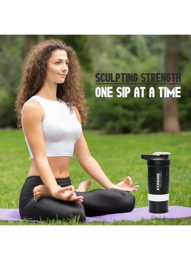 JAYPEE PLUS Jaypee Plus Xtreme Shaker Gym Shaker for Protein Shake Shaker Bottles for Protein, Preworkout Shaker BCAA Shake, Protein Shaker Bottle for Gym Men and Women BPA-Free 700 ml Black White - Image 2