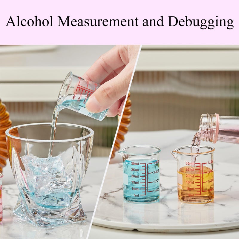 Ackers BORO3.3 High Borosilicate Glass Measuring Cup-V-Shaped Spoutï¼ŒGlass Measuring Beaker for Kitchen or Restaurant, Easy to Read, 30 ML (1 Oz)-Pack of 2 - Image 4