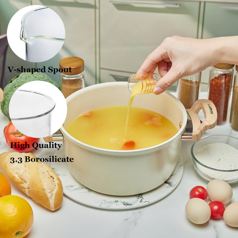 Ackers BORO3.3 High Borosilicate Glass Measuring Cup-V-Shaped Spoutï¼ŒGlass Measuring Beaker for Kitchen or Restaurant, Easy to Read, 30 ML (1 Oz)-Pack of 2 - Image 2