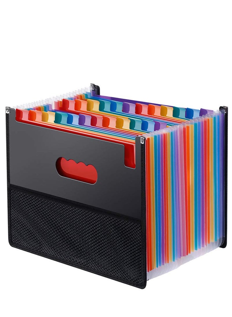 SYOSI Colorful 24 Pocket Expanding Accordian File Organizer - Ideal for A4 and Letter Size - Keep Your Invoices, Receipts, and Documents Neatly Stored and Portable - Image 1