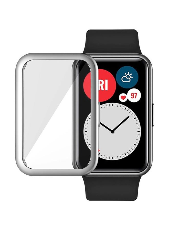 Techshare 3-Piece Protective Case For Huawei Watch Fit Clear/Black/Silver - Image 4