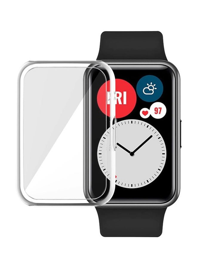 Techshare 3-Piece Protective Case For Huawei Watch Fit Clear/Black/Silver - Image 3