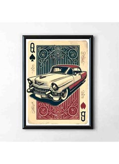 Classic Red and White Cadillac Wall Art – Vintage Car Canvas Print – High-Quality Eco-Friendly Paint – Vivid & Long-Lasting Colors – Available in Wood or Aluminium Frames – Perfect for Living Room, Garage, Office, and More