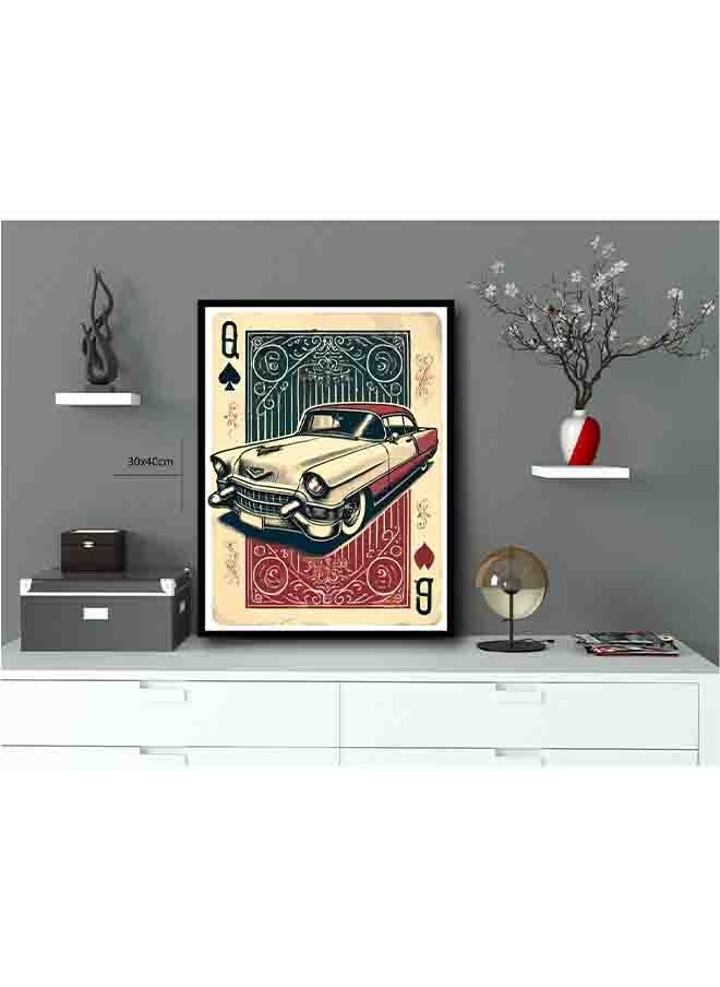 Generic - Classic Red and White Cadillac Wall Art – Vintage Car Canvas Print – High-Quality Eco-Friendly Paint – Vivid & Long-Lasting Colors – Available in Wood or Aluminium Frames – Perfect for Living Room, Garage, Office, and More - Image 1