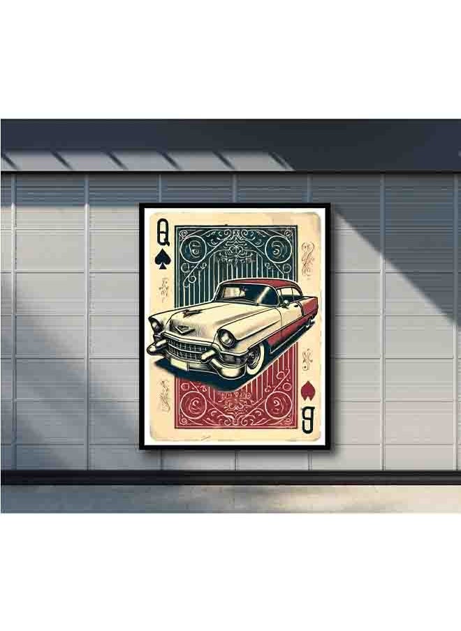 Generic - Classic Red and White Cadillac Wall Art – Vintage Car Canvas Print – High-Quality Eco-Friendly Paint – Vivid & Long-Lasting Colors – Available in Wood or Aluminium Frames – Perfect for Living Room, Garage, Office, and More - Image 1
