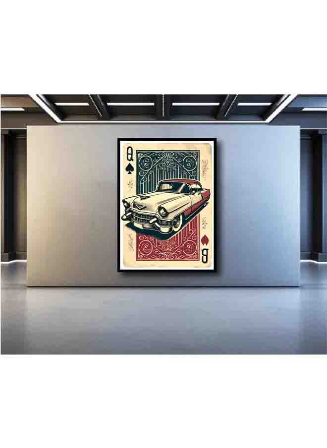 Generic - Classic Red and White Cadillac Wall Art – Vintage Car Canvas Print – High-Quality Eco-Friendly Paint – Vivid & Long-Lasting Colors – Available in Wood or Aluminium Frames – Perfect for Living Room, Garage, Office, and More - Image 1
