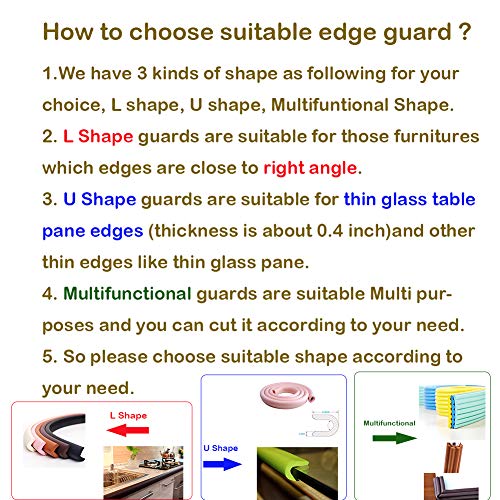 M2cbridge L Shape Extra Thick Furniture Table Edge Protectors Foam Baby Safety Bumper Guard 6.5 Ft (Red) - Image 3