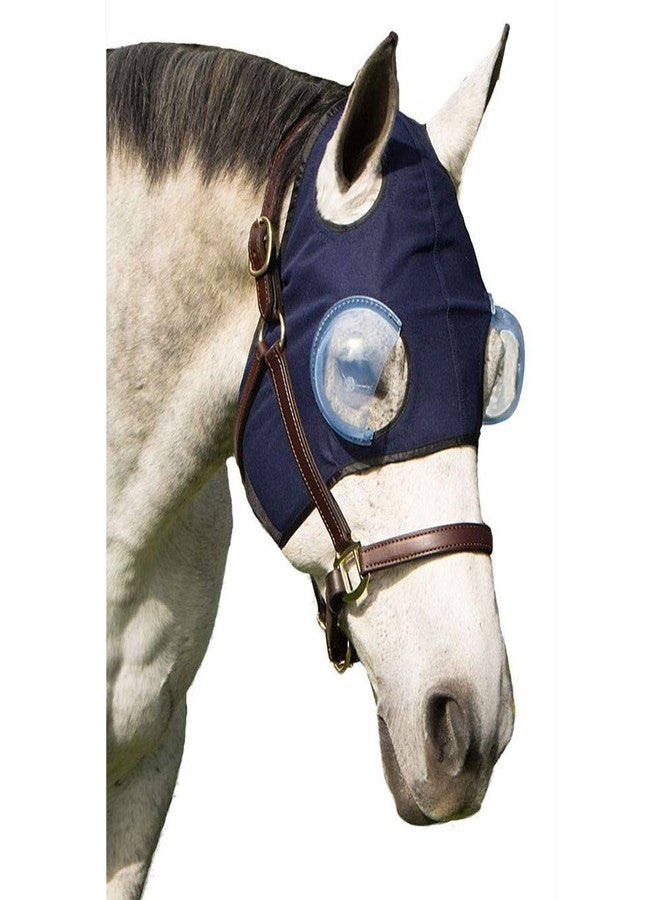 Equine-Medi Lens Horse Eye Protection Hood, Shatterproof, UV Protection, Flexible Lens for Corneal Ulcers, & Eye Injuries, Compatible w/Horse Fly Mask, XL Horse Size
