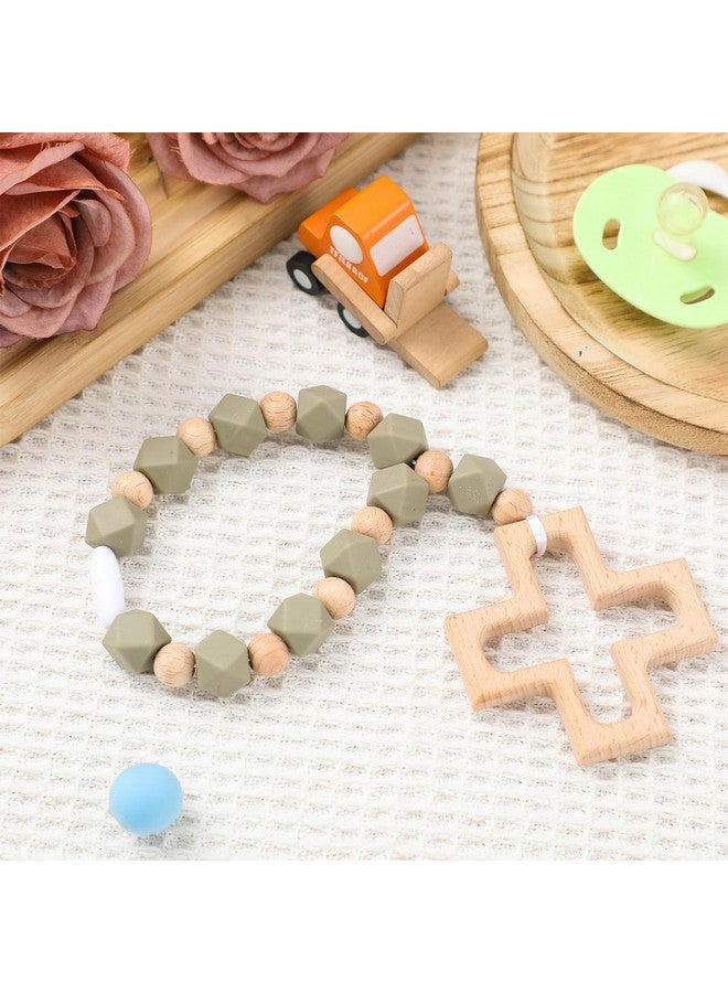 Landical Cross Baptism Silicone Rosary Baby Shower Baptism Party Supply Christian Communion Party Decorations Catholic First Communion Gift(Square,Green) - Image 1