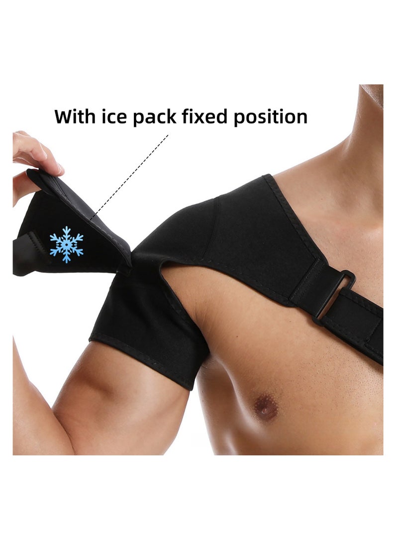 NOVOLAN Sports Shoulder Pads Sports Shoulder Support, Ice Pack Compatibility, Adjustable Pressure and Support, Enhanced Stability & Protection, Comfortable & Breathable Material, Basketball Tennis - Image 5