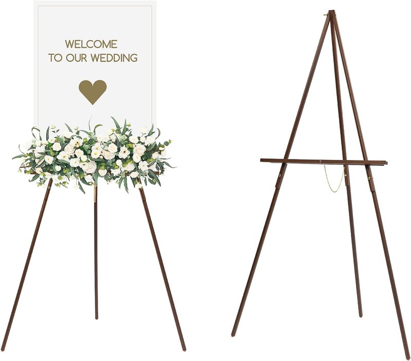 MEEDEN Easel Stand for Wedding Sign: Wood Tripod for Poster Board - Wooden Easel Standing for Display Welcome Picture - Image 1