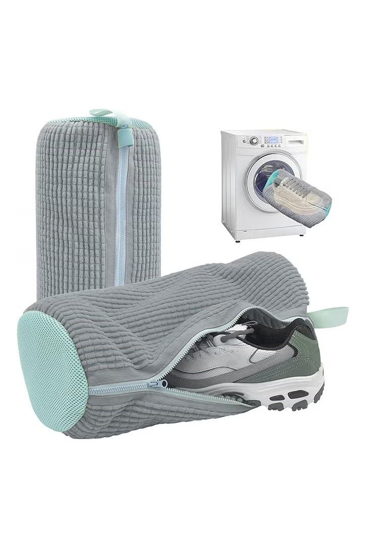 AAS ECOM 2PCS Shoe Washing Bag for Washing Machine, Laundry Shoe Bag For Washer And Dryer, Reusable Shoe Washing Bag for All Shoe Types And Sizes (Gray) - Image 1