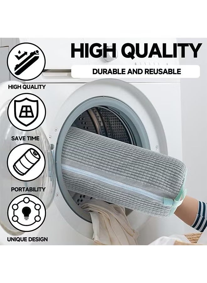 AAS ECOM 2PCS Shoe Washing Bag for Washing Machine, Laundry Shoe Bag For Washer And Dryer, Reusable Shoe Washing Bag for All Shoe Types And Sizes (Gray) - Image 2