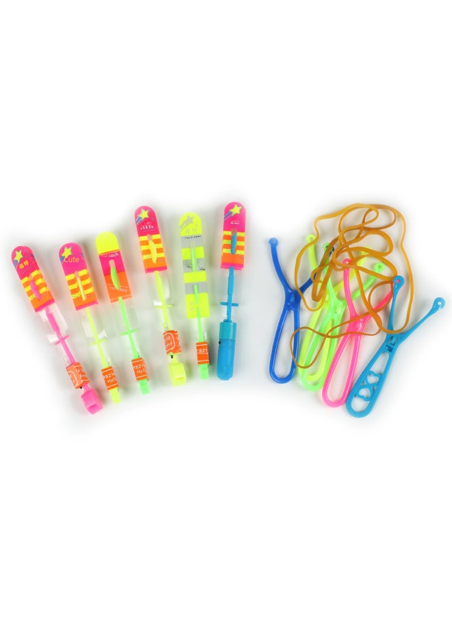 Glowing Bamboo Dragonfly Stall Toy Night Market Rocket Flashing Slingshot Arrow Glowing Toy Fun Play For Kids-Color:Meng Special Small Flying Arrow Blue Lamp (Upgraded)  - Image 2