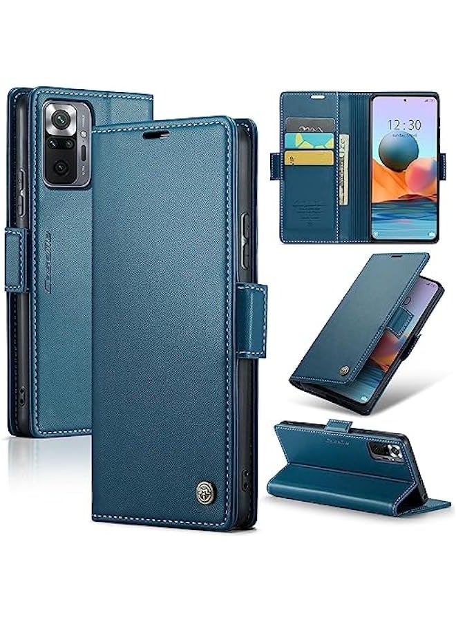 Leather protective cover is suitable for Xiaomi Redmi Note 10 Pro 4G / Note 10 Pro Max Blue