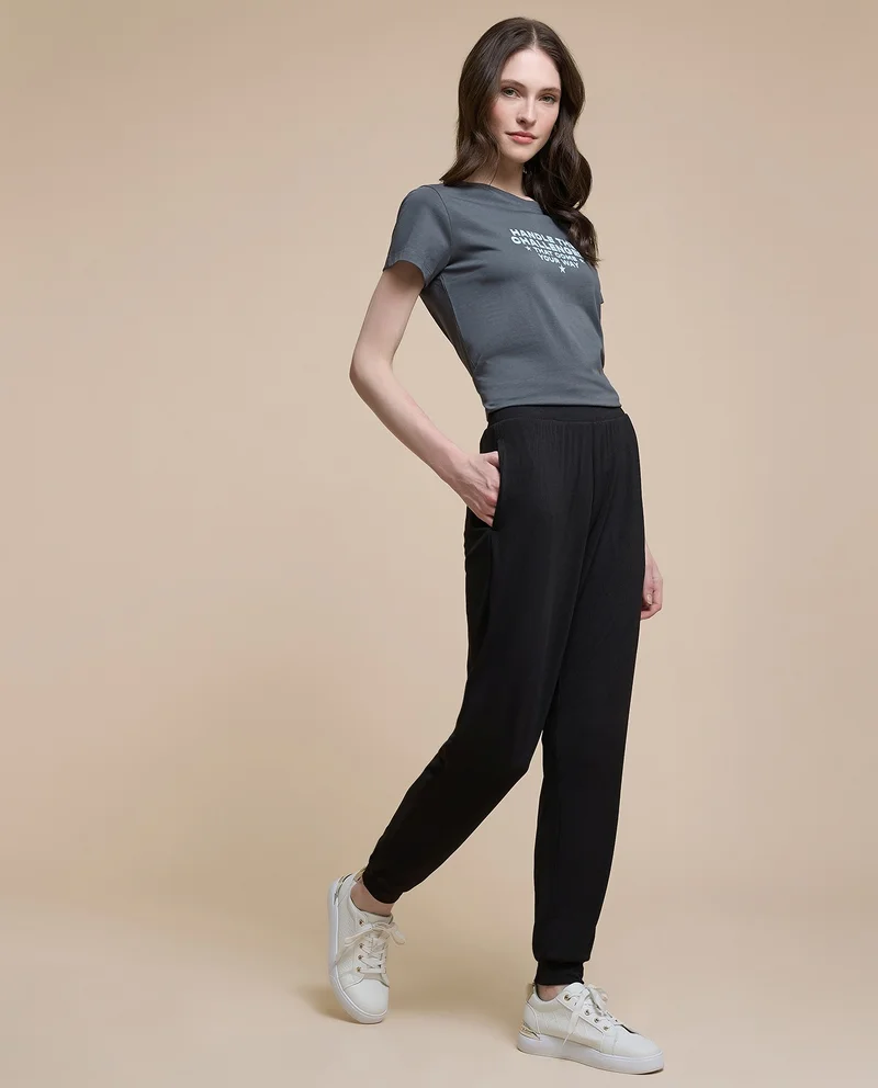 أر أند بي Ribbed Joggers With Elastic Waist
