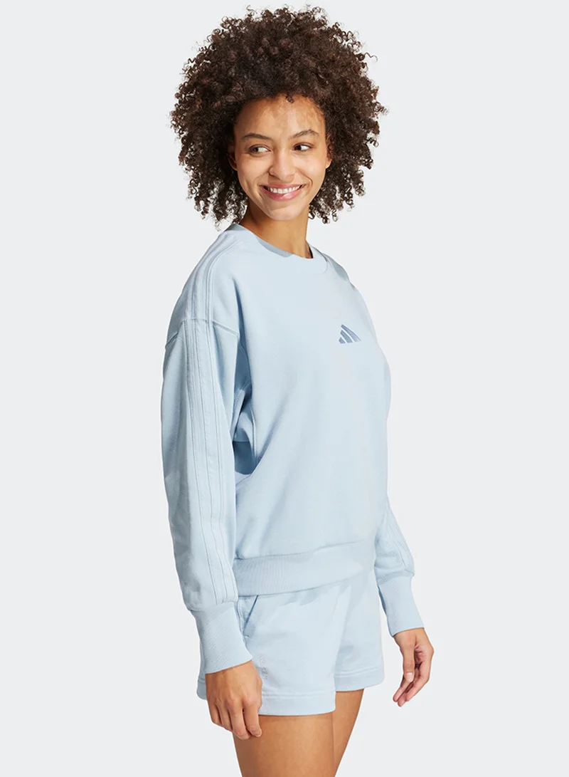 اديداس All Szn French Terry 3 Stripe Sweatshirt