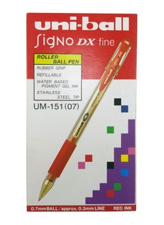 Uniball Uni-Ball Signo DX Tip 0.7mm Gel Rollerball Pens -12pk Red UM-151 BK 