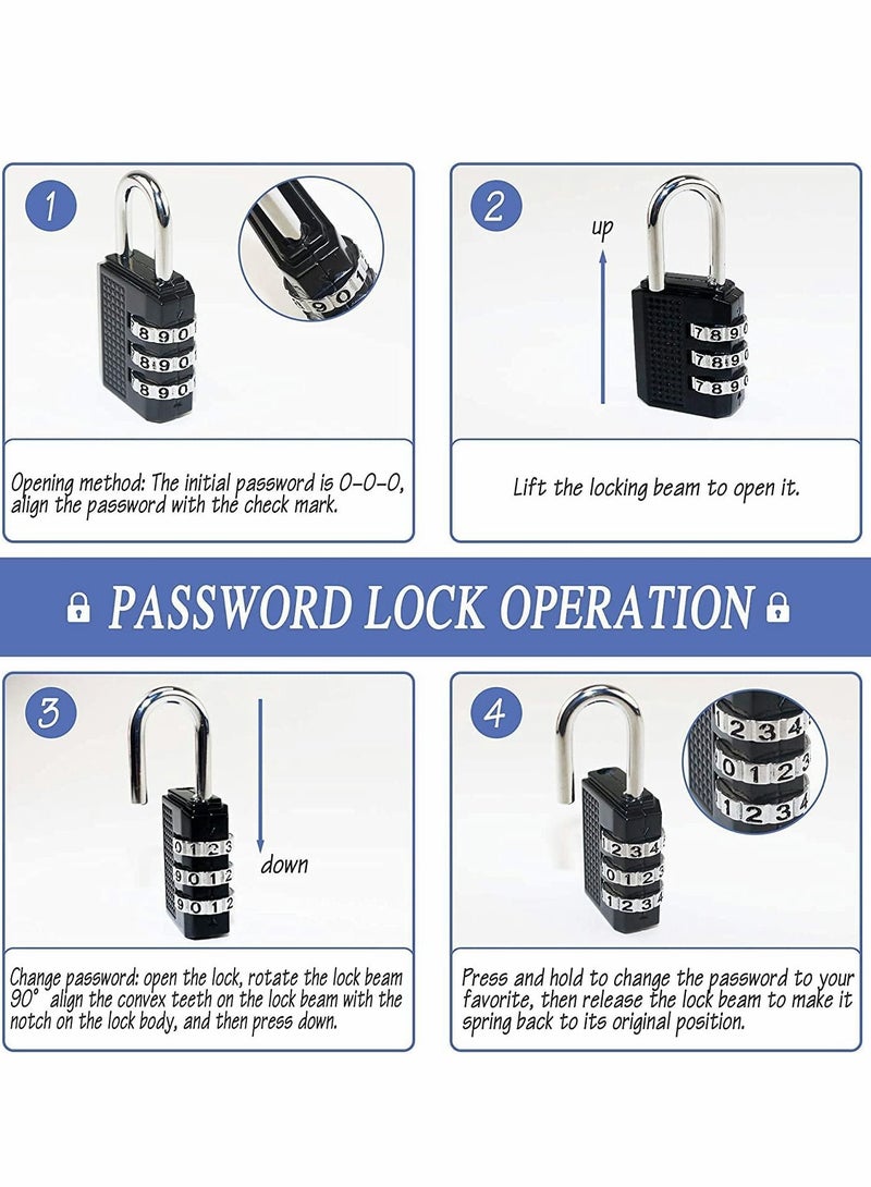 Excefore Door Lock Latch with Password Combination Padlocks 4 Inch Stainless Steel Security Hasp and Zinc Alloy Padlocks, Heavy Duty Hasp and Staple Use for Door Window Locker Drawer Pet Cage Cabinet-2 Pack  - Image 4