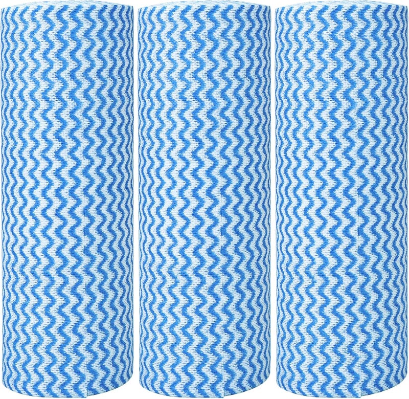 Jebblas JEBBLA Disposable Handi Wipe Cleaning Towels Cleaning Cloth Dish Cloths Reusable Towels, J Cloth Quick-Dry 50 Count/Roll， 3 Roll, Blue - Image 1