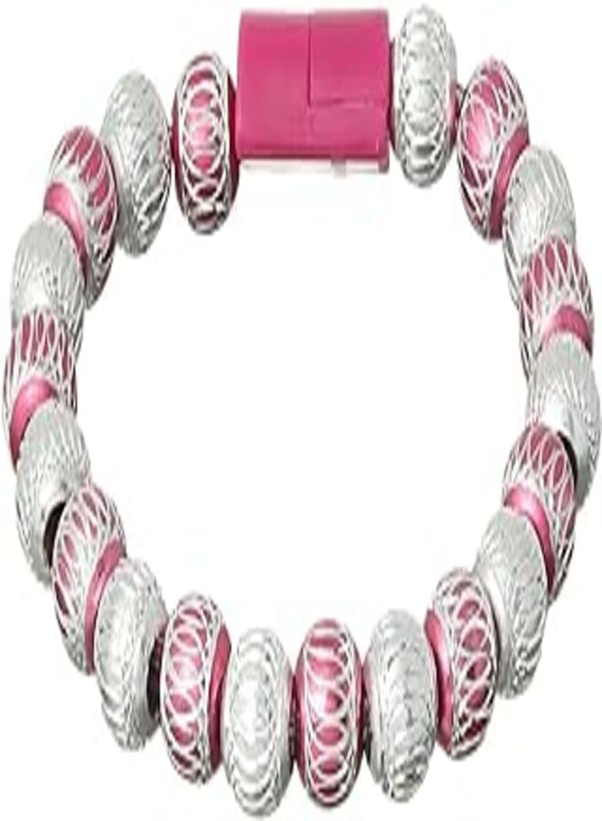 OR Bracelet Design Micro USB Cable with Beads (Pink)