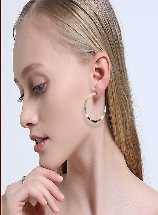 Tamhoo 10 Pairs Leopard Hoop Earings Lightweight - Bohemia Statement Hoops Acrylic Resin Round Circle Stud Earring Set - Drop Dangle Ecetate Earrings Green Pink Red for Tweens Women Women (10 pairs) - Image 3