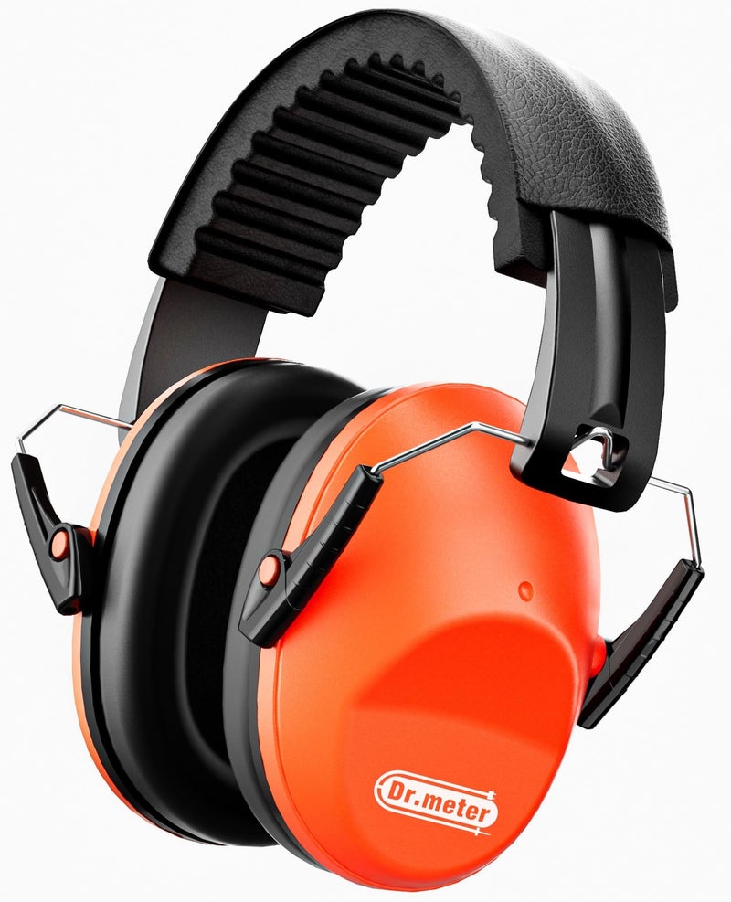 Dr.meter Ear Muffs for Noise Reduction: 27.4SNR Noise Cancelling Headphones for Kids Adults, EM100 Adjustable Hearing Protection Earmuffs for Monster Jam, Autism Sensory, Concerts, Fireworks Orange - Image 1