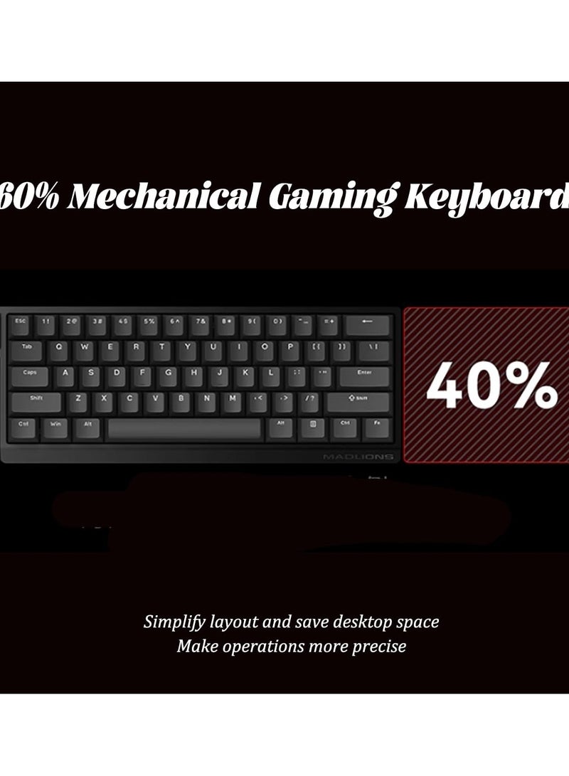 MADLIONS MAD60HE RGB 60% Wired Mechanical Gaming Keyboard with Adjustable Actuation, 8000 Hz Polling Rate, Rapid Trigger Mode, Hall Effect Switches, for PC/Mac, Black - Image 2