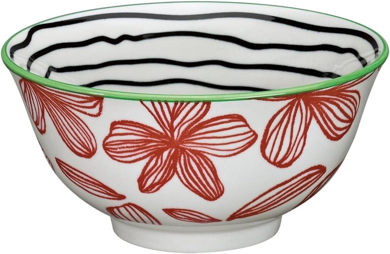 Cilio Amici Decorated Porcelain Bowl 17 Ounce Capacity 6 D x 275 H Set of 6 Floral Pattern - Image 1