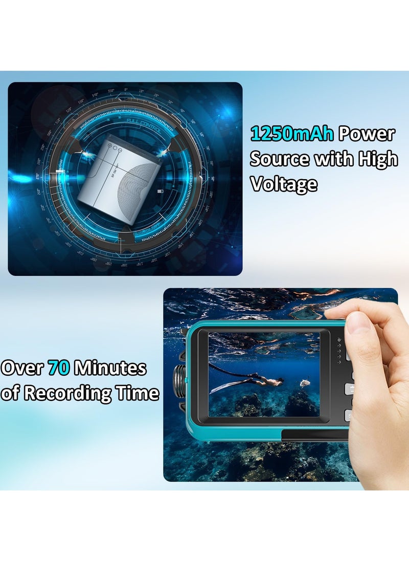ASIV 4K Underwater Camera, 11ft Waterproof Camera with 32GB Card, 48MP Auto Focus Camera, Dual Screen Selfie Camera, Compact Floating Camera for Snorkeling Waterproof Compact Floating Digital Camera  - Image 3