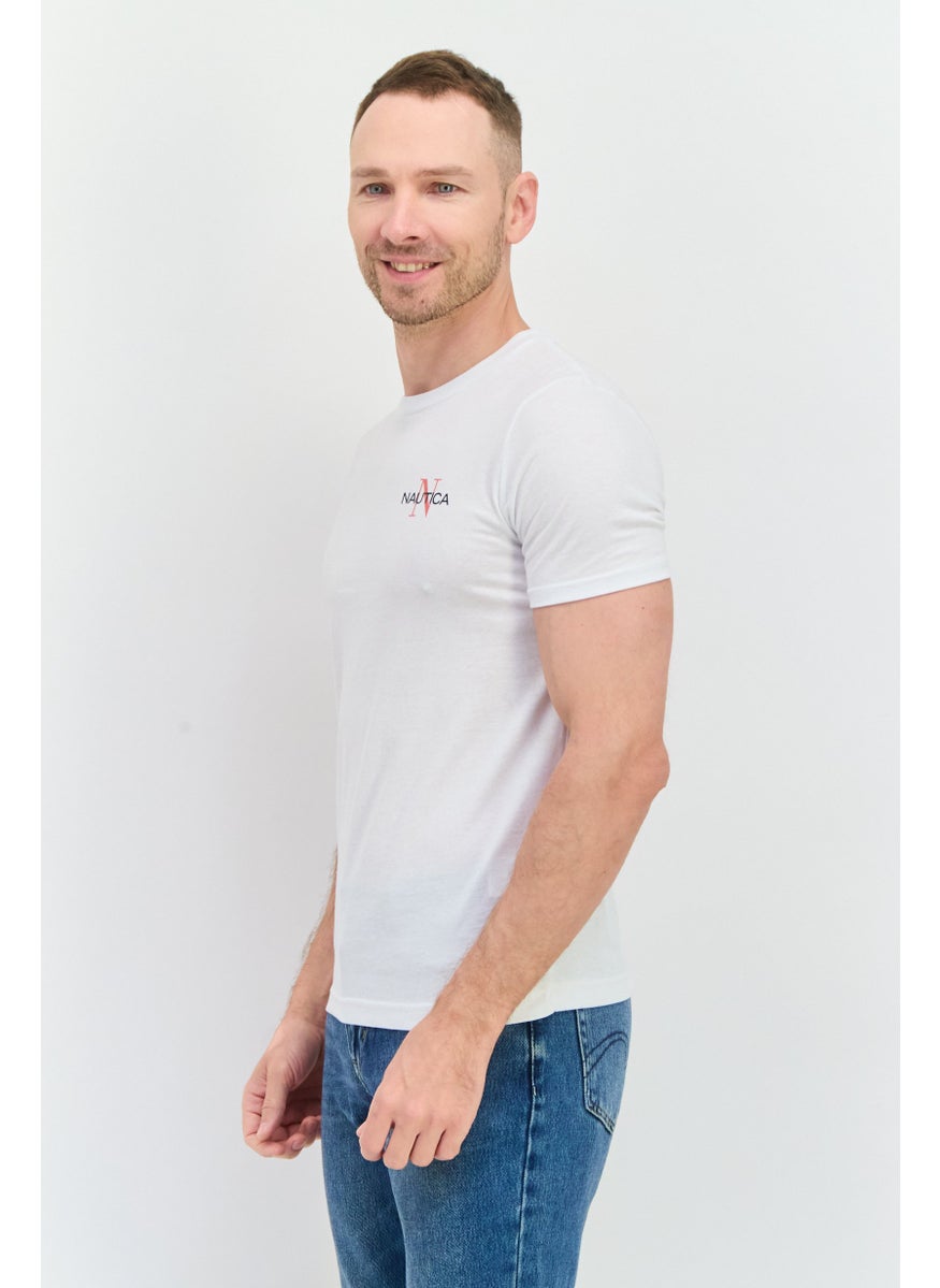 NAUTICA Men Crew Neck Short Sleeves Graphic Print T-Shirt, White  - Image 2