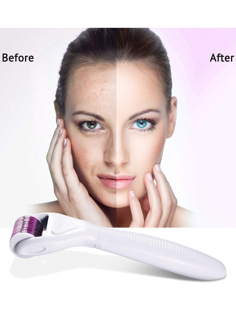 بونيتو نظام ديرما رولر 4 في 1، مجموعة ديرما رولر للعناية الكاملة بالبشرة، أسطوانة ميكرونيدلنج من التيتانيوم للعناية بالبشرة للنساء والرجال مع حقيبة تخزين (أحمر/أبيض) - Image 3